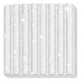Fimo kids boetseerklei wit glitter, 42gr