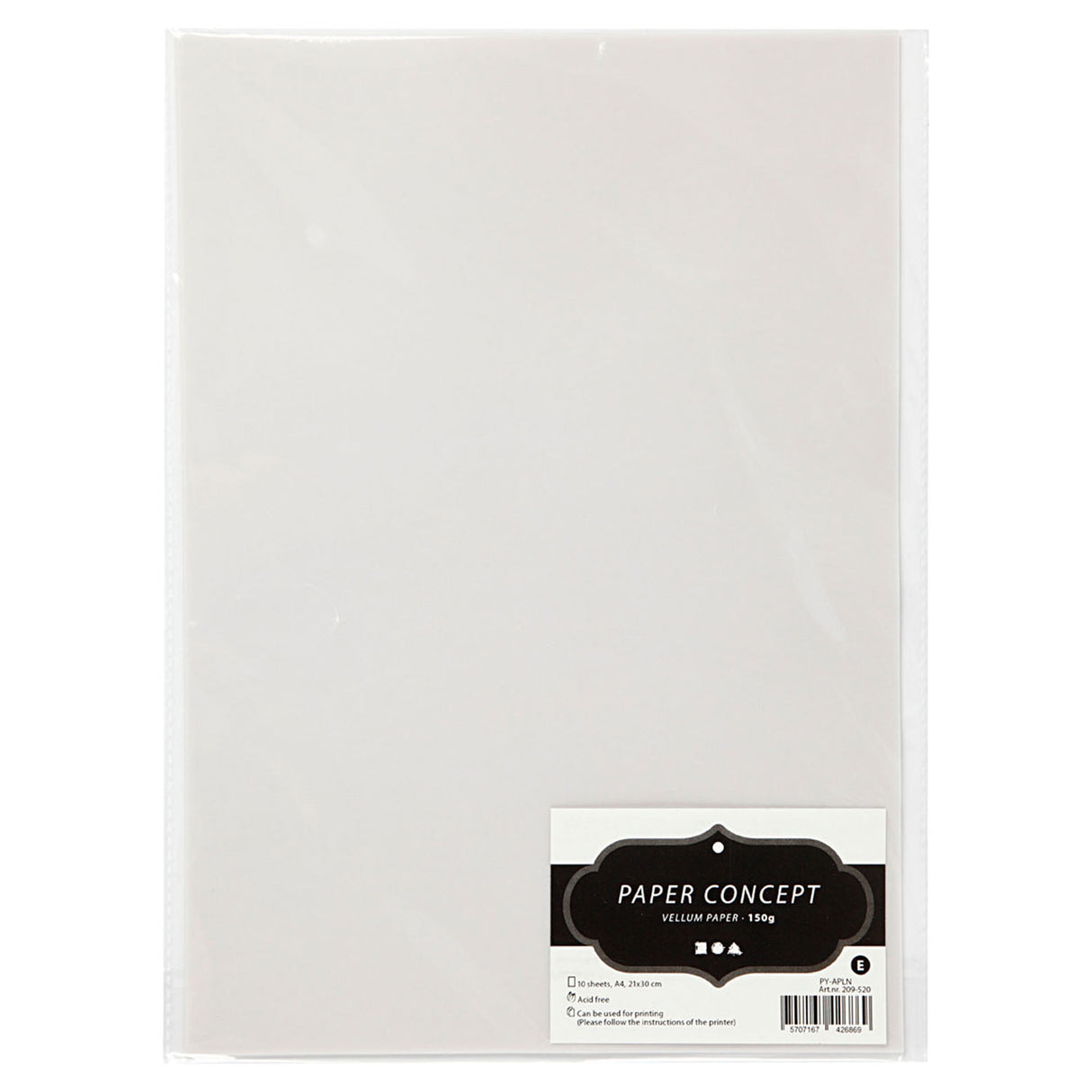 Vellum papir Off-White, A4 150 gr, 10 listov