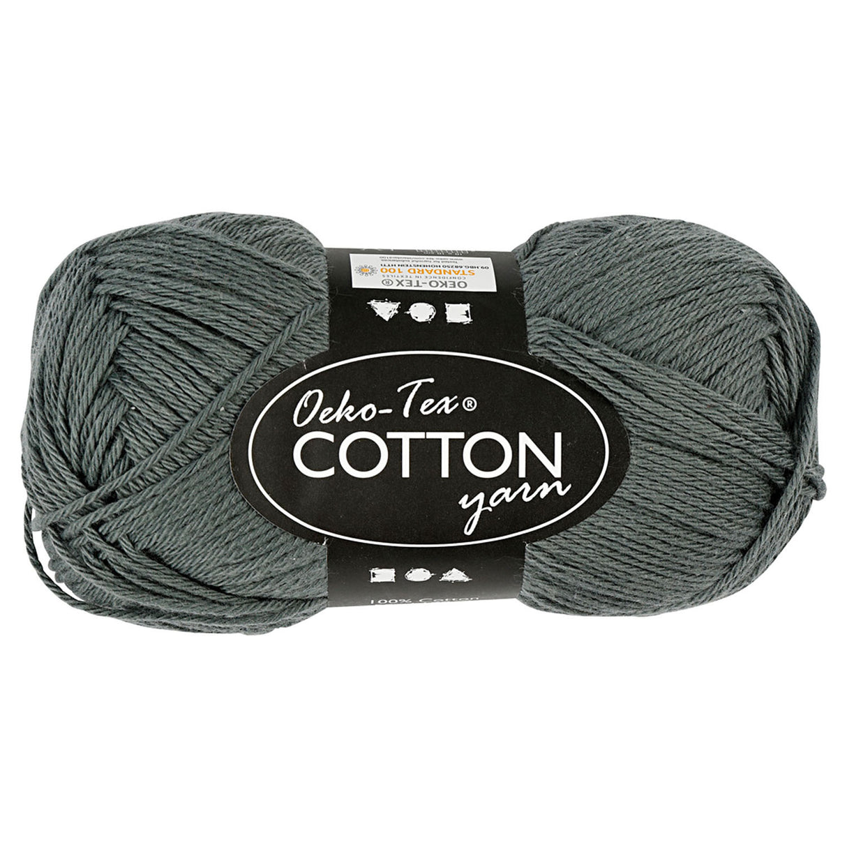 Filato di cotone, grigio, 50gr, 170m