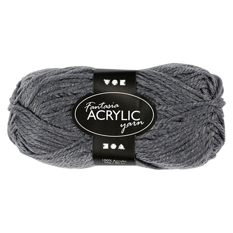 Creativ company acrylgaren, grijs, 50gr, 80m