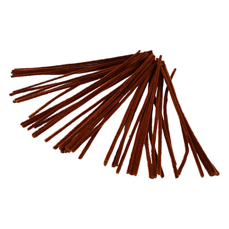 Creativ company creotime chenille draad 50 stuks 30 cm 6 mm bruin