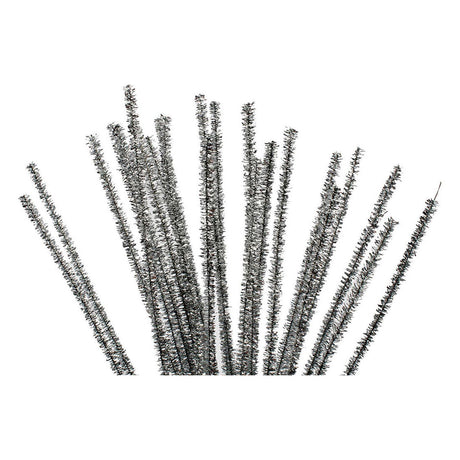 Creativ company http: www.cchobby.nl chenille-l-30-cm-dikte-6-mm-glitter-zilver-24-stuk-1-doos