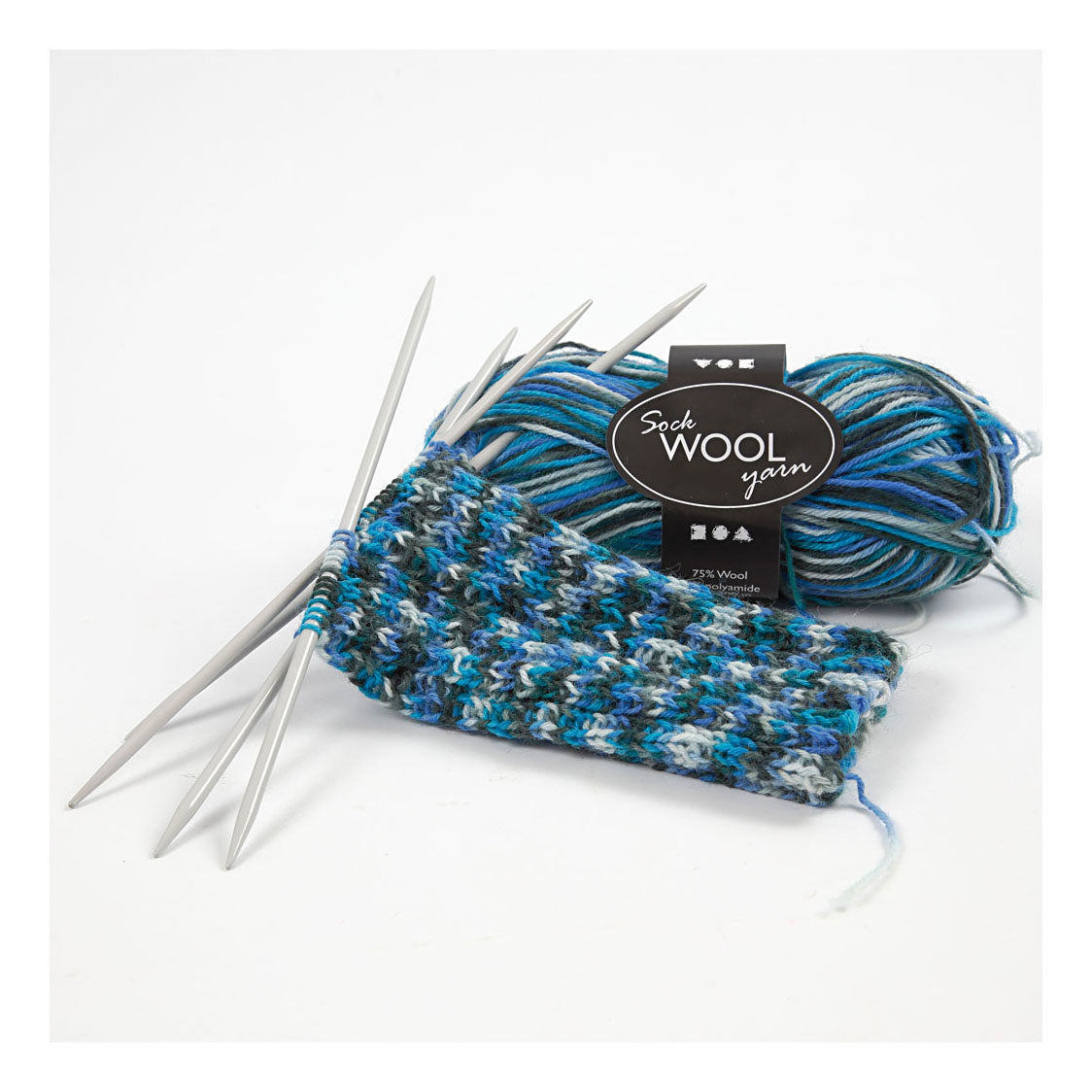 Creativ Company Sock Yarn Blue Turquoise, 200 cm