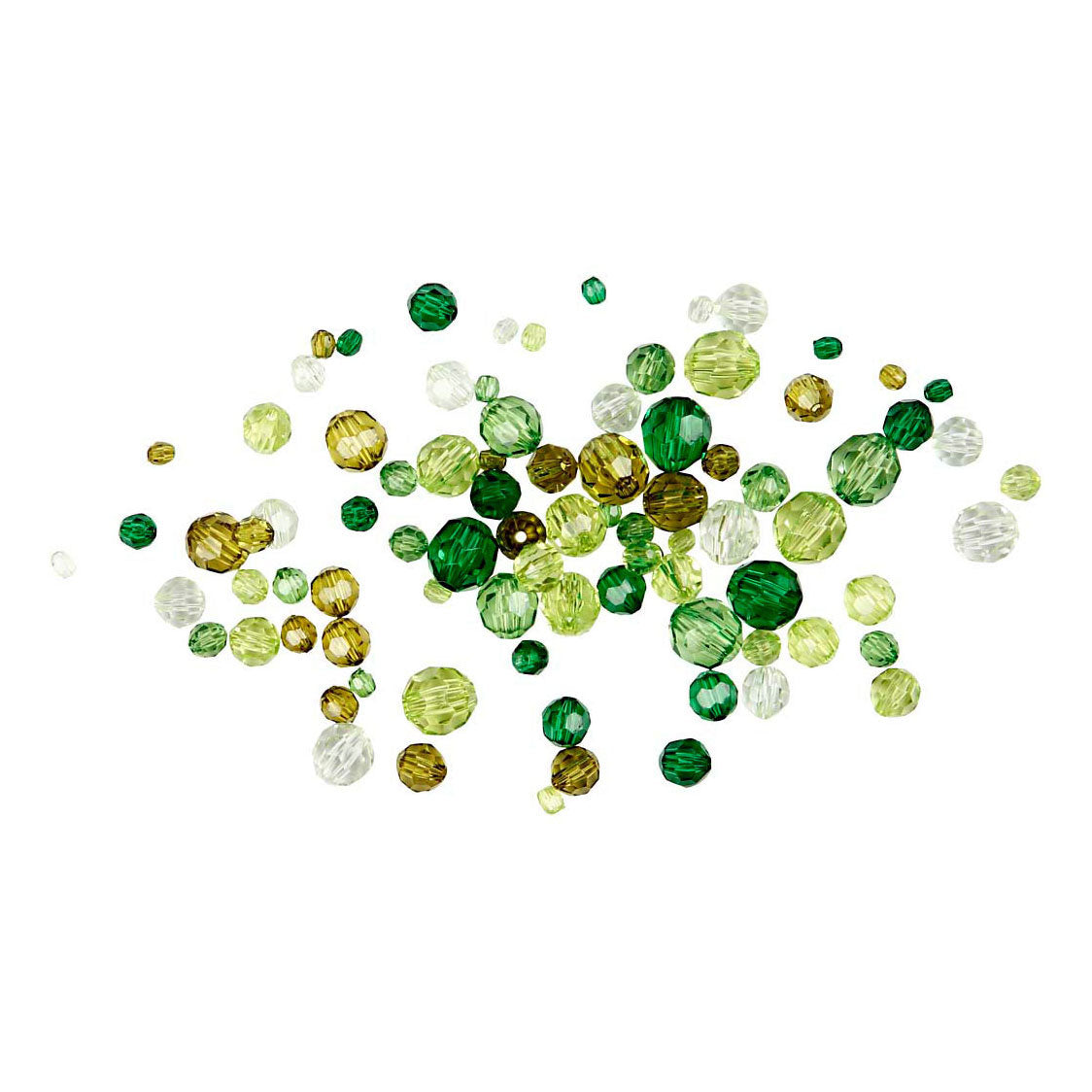 Creativ Company Facettenperlen mischen Green Glitter, 45 Gramm