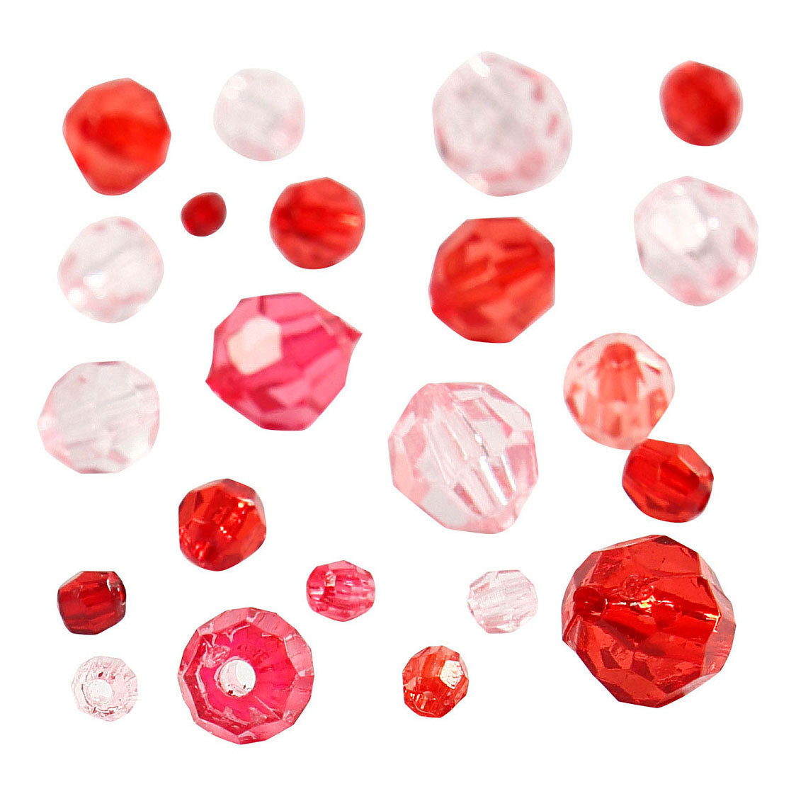 Creativ Company Facet Beads Mix Red Harmonie, 45 grams