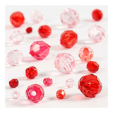 Creativ Company Facet Beads Mix Red Harmonie, 45 grams