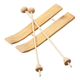 Creative Company Wooden Mini Ski con bastoncini, 3 paia