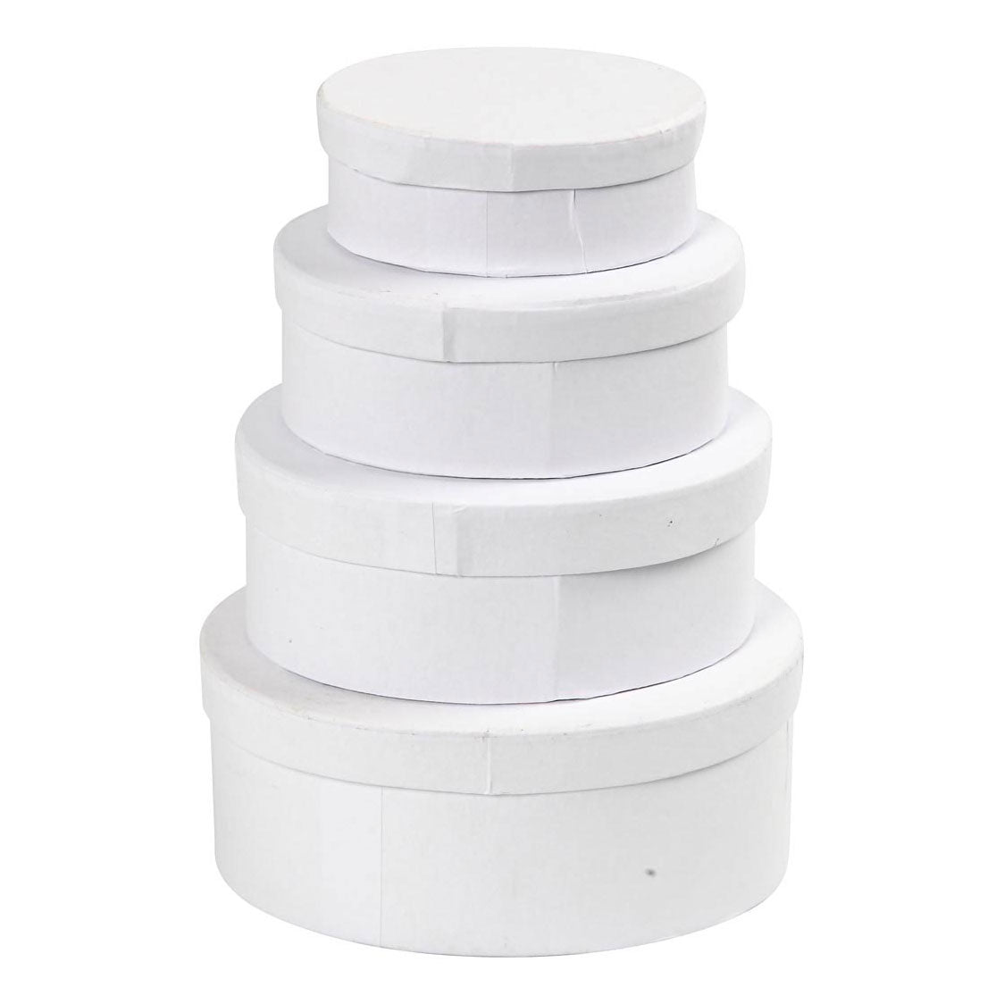 Creative Company Oval Boxes White with Lid, 4st.