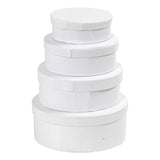 Creative Company Oval Boxes White with Lid, 4st.