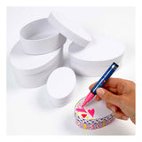 Creative Company Oval Boxes White with Lid, 4st.