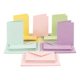 Cartes et enveloppes de l'entreprise Creativ, couleurs pastel, 50 ensembles