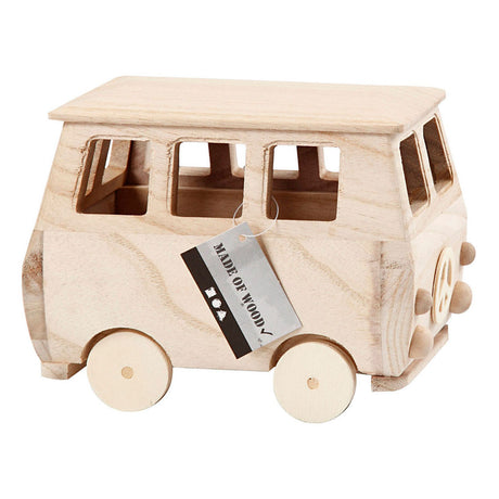 Creativ company houten mini bus, 17x10x13cm