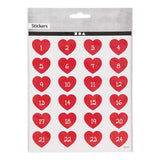 Creativ Company Stickers Heart with number, 1 sheet