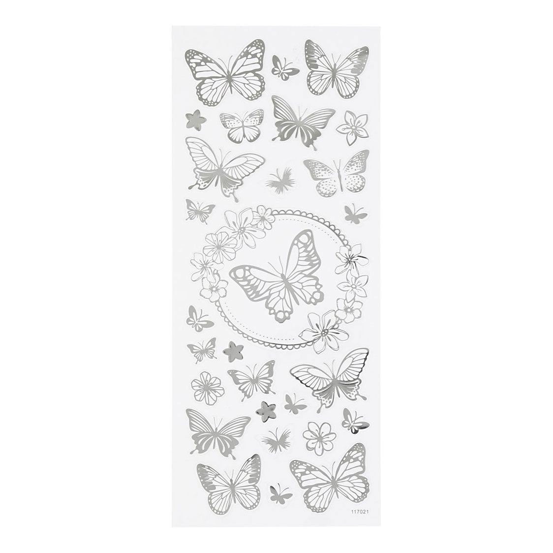 Creativ Company stickers silver butterflies, 1 sheet