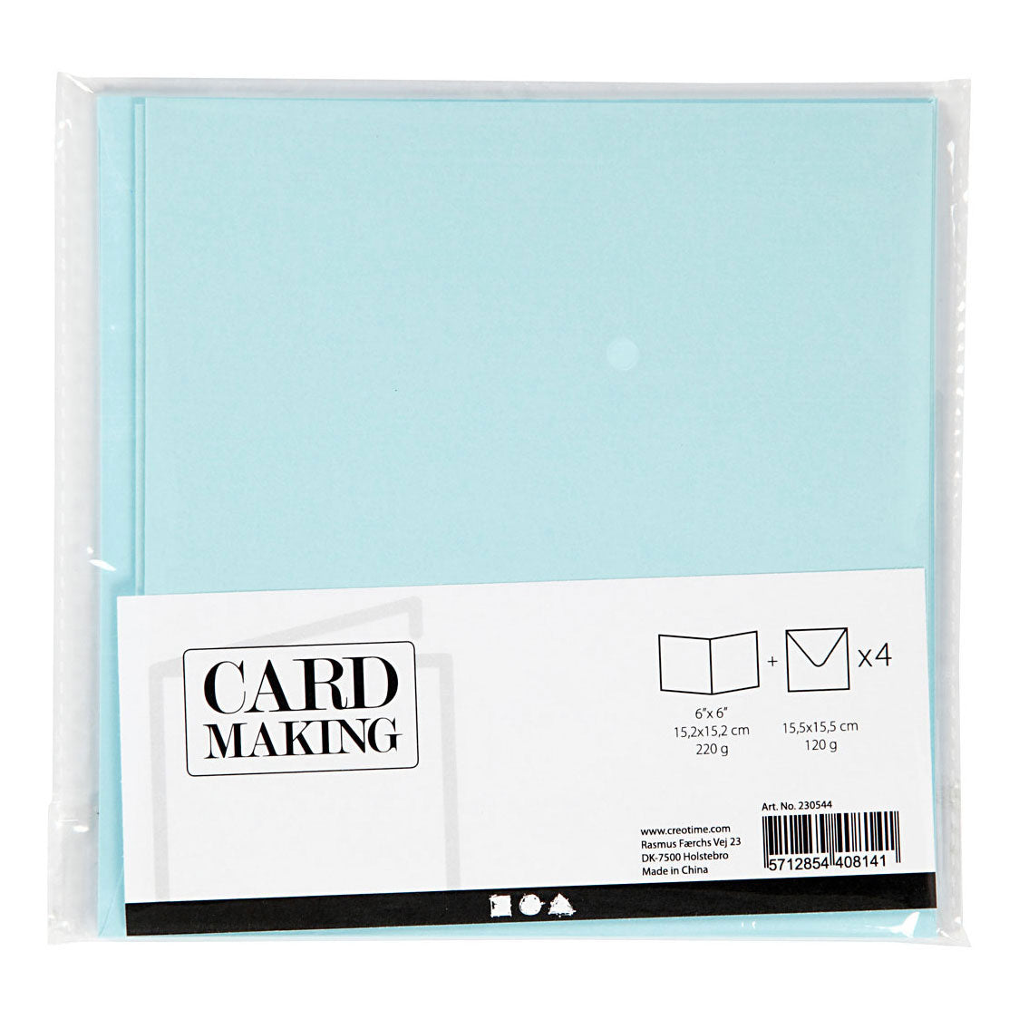 Creativ Company Cards a obálky Light Blue, 4st.