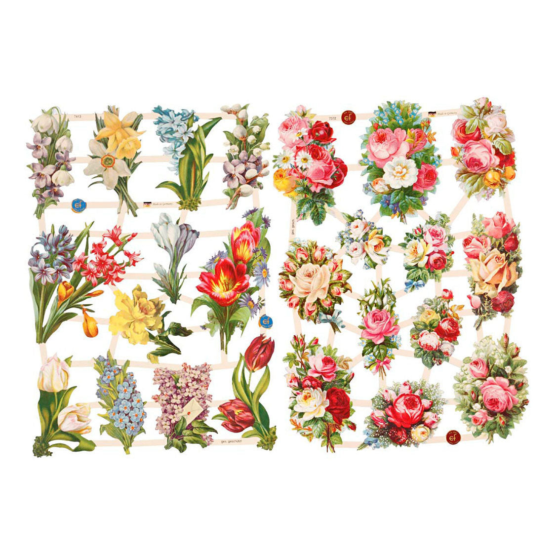 Creative Company Vintage Pictures Spring Flowers, 2 ark