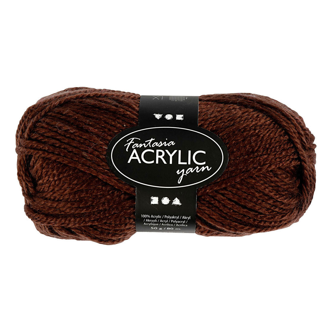 Creativ Company Fantasia Acryl Yarn Brown, 80m