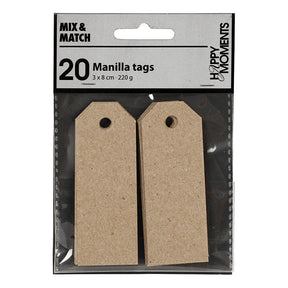 Creativ company manilla labels naturel, 20st.