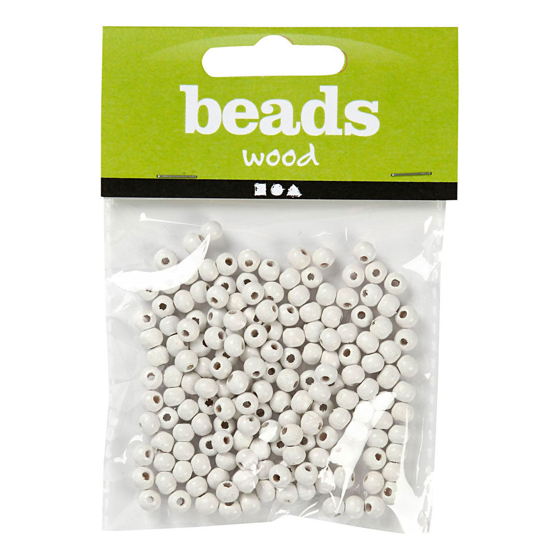 Creative Company Wooden Beads White, 150st.