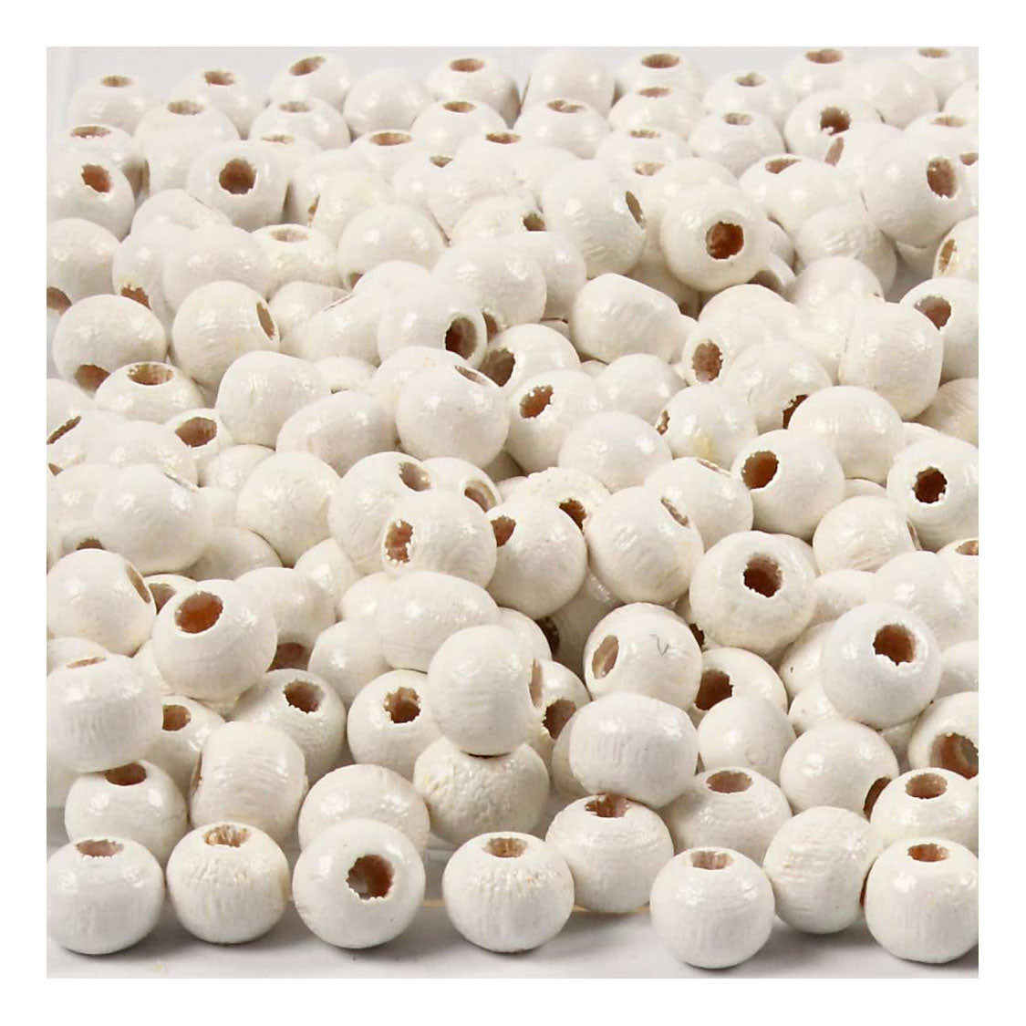 Creative Company Wooden Beads White, 150st.