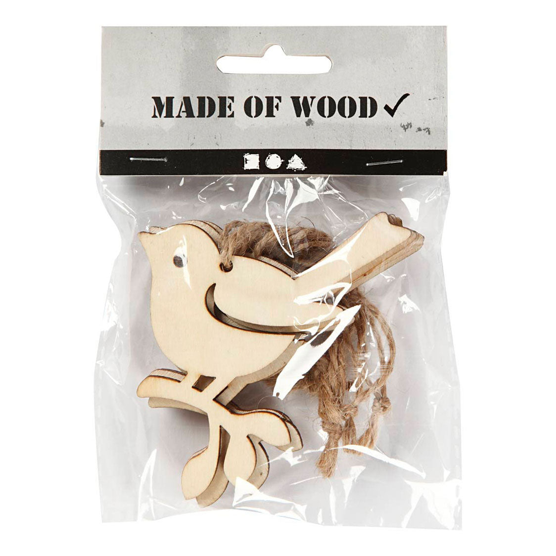 Creativ Company Pendant en bois Vogel, ensemble de 5