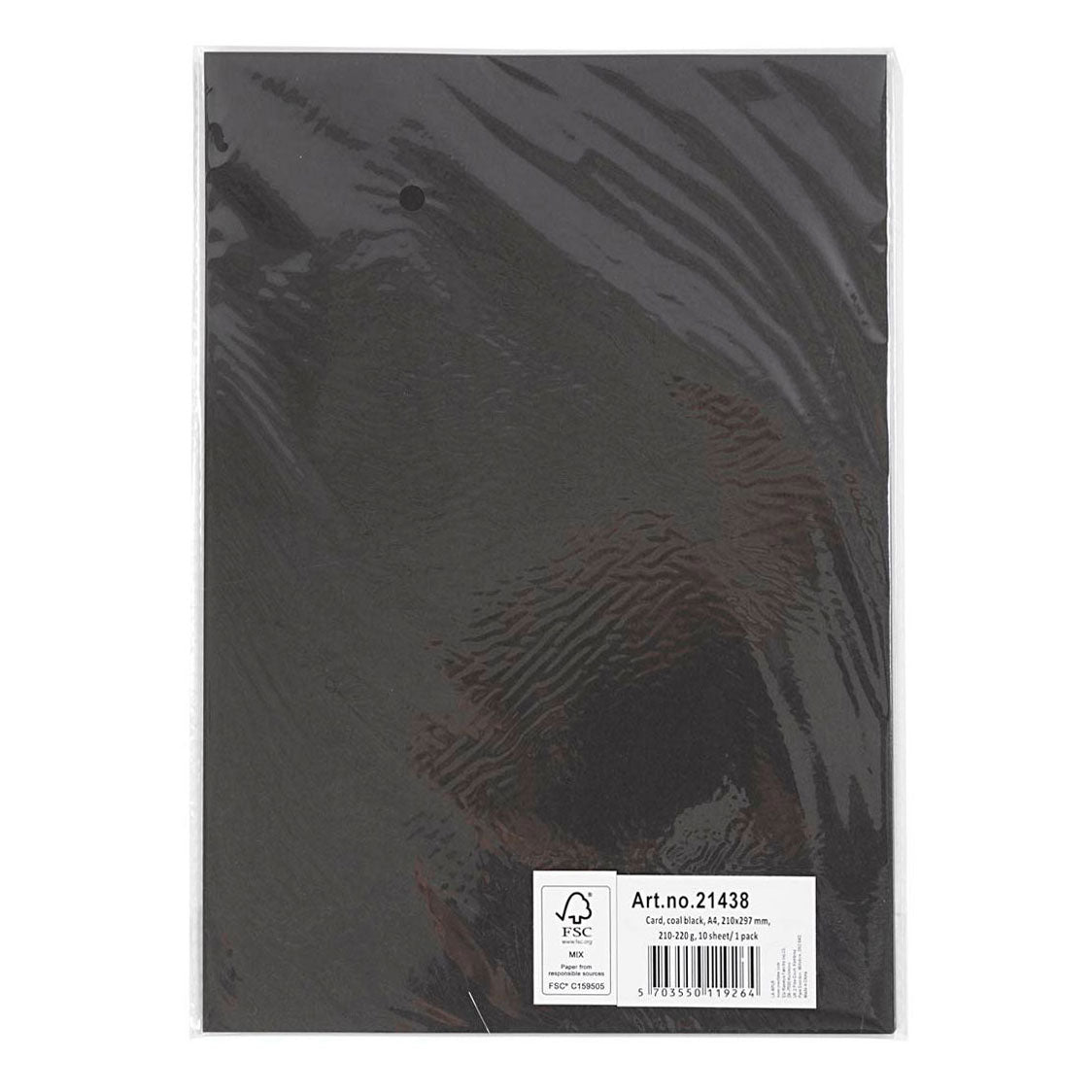 Creativ Company Colored Cardboard Black A4, 210-220G, 10 listů