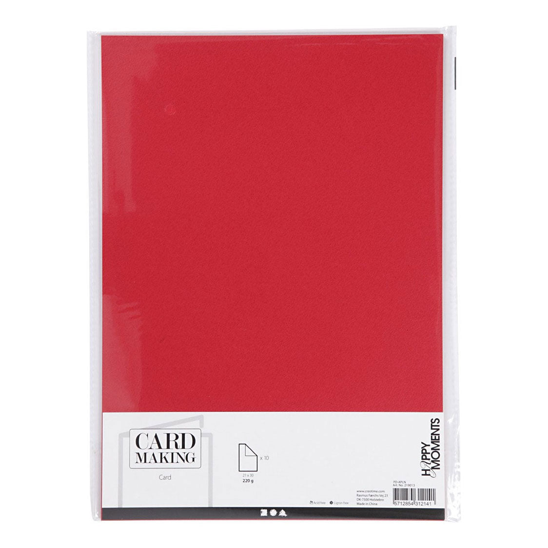 Creative Company Cardboard Red A4 220G, 10st.