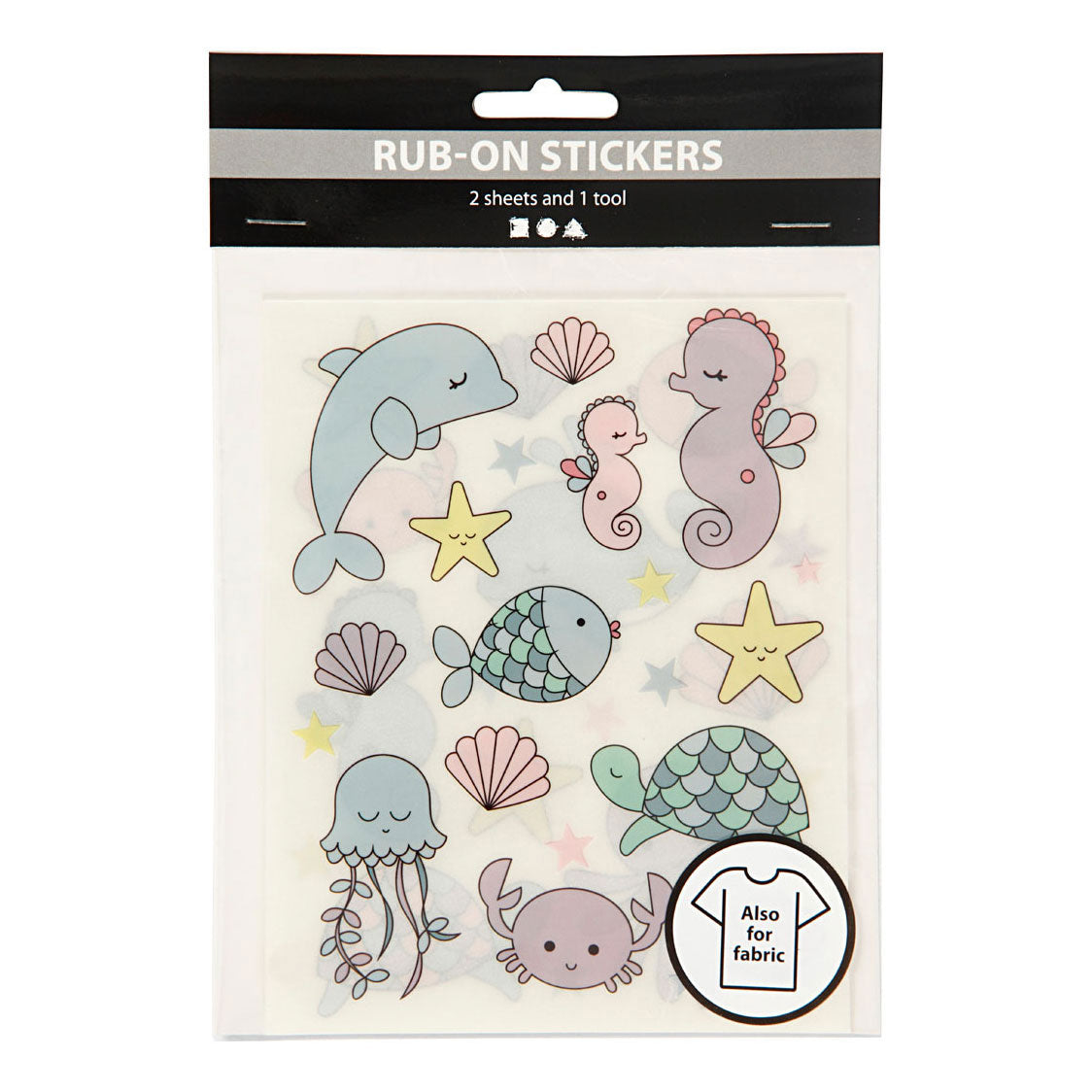 Creativ company rub-on stickers oceaan, 2 vellen