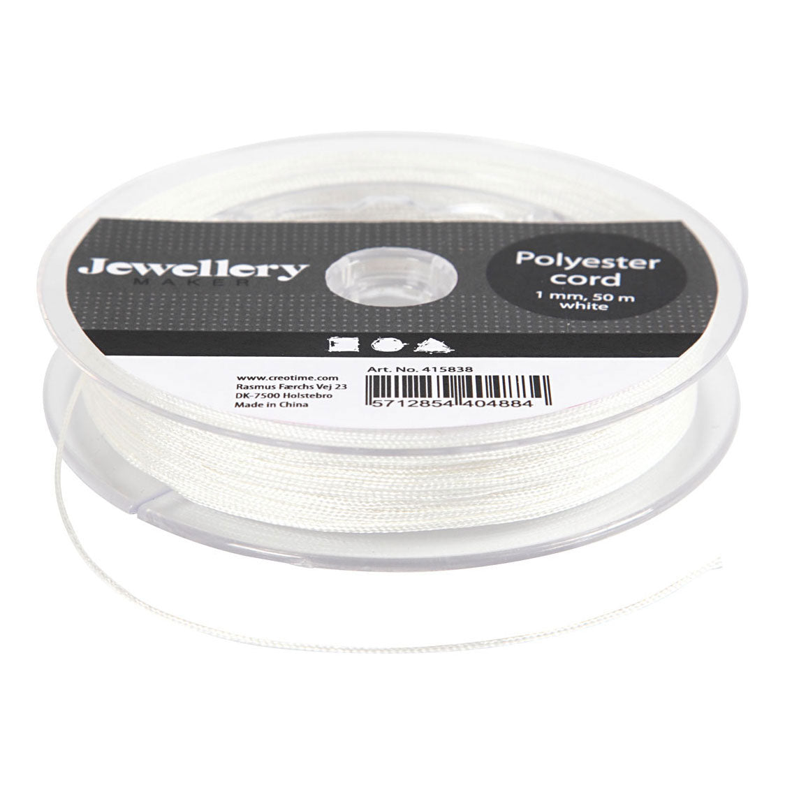 Creativ Company Polyester Cord White, 50m