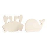 Creativ company houten zeedieren krab en walvis, 2st.