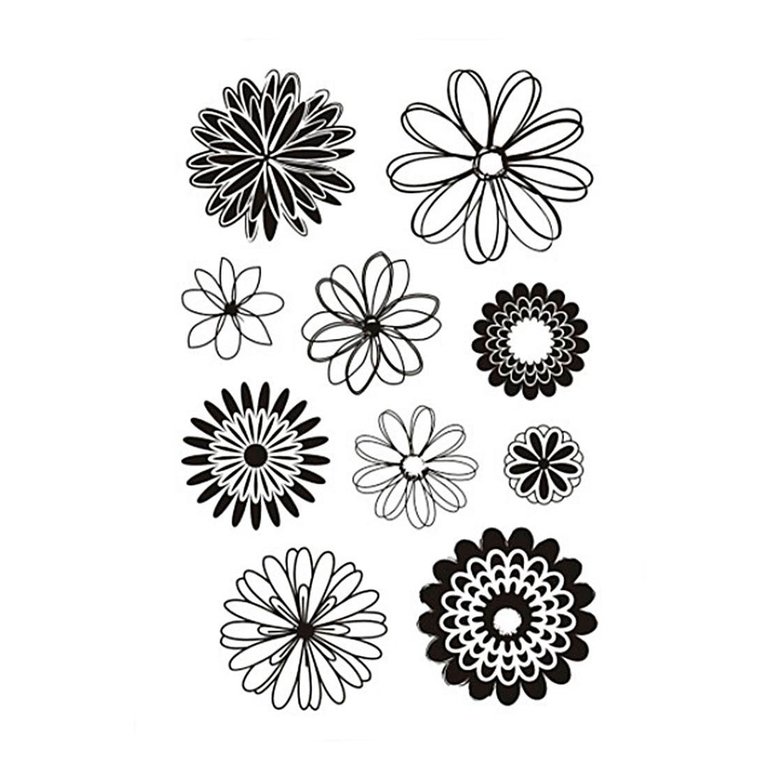 Creativ Company Silicone Stamps Flowers, 1 ark