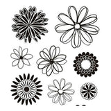 Creativ Company Silicone Stamps Flowers, 1 ark