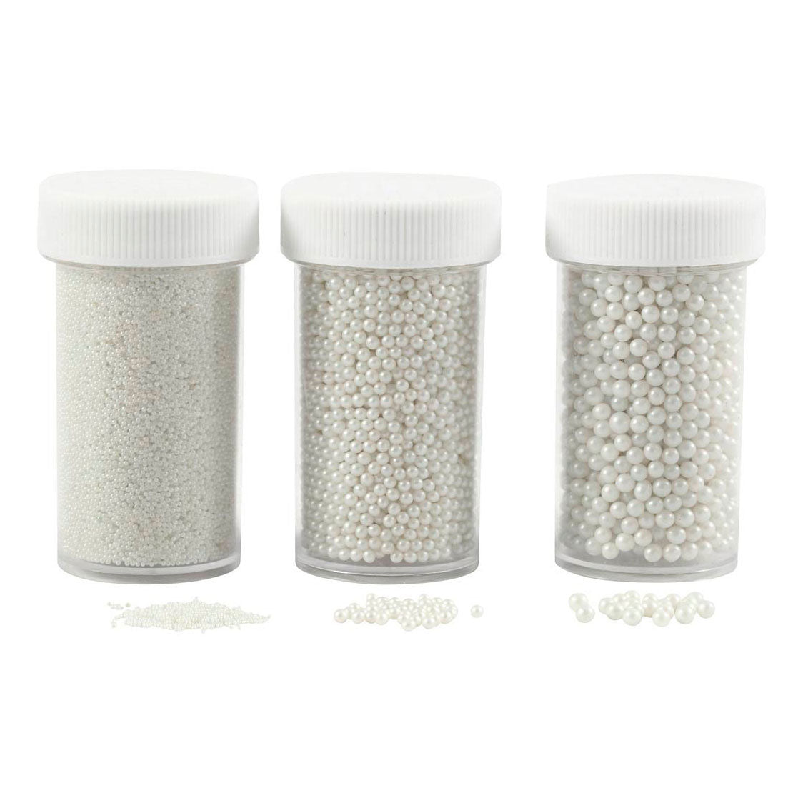 Creativ Company Mini Stone Divers of Glass Pearl Powling, 3x45 gramos