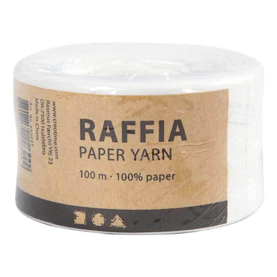 Creativ Company Paper Rafia Yarn White, 100m,