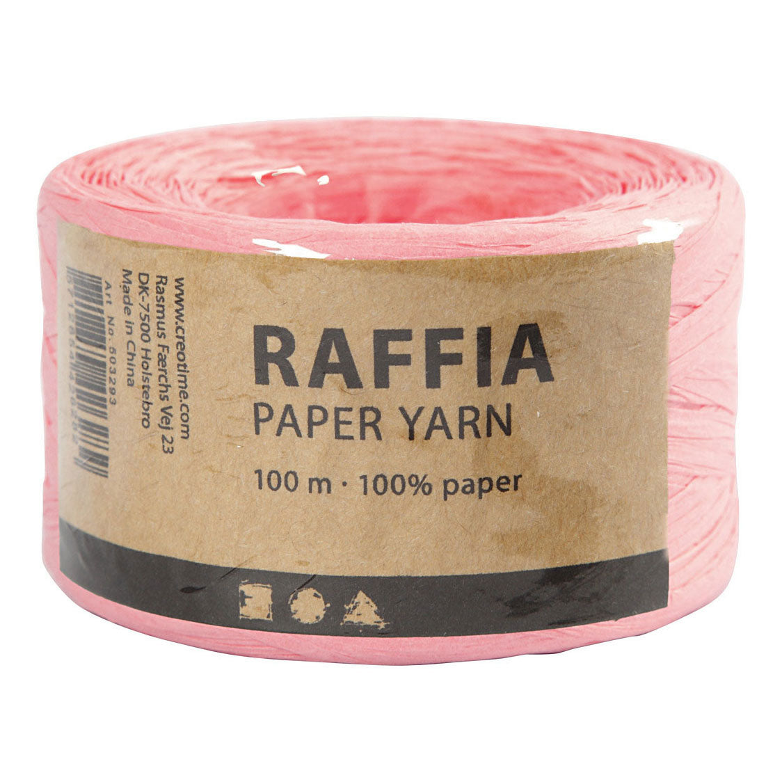 Creativ Company Paper Raffia Yarn Pink Light, 100m