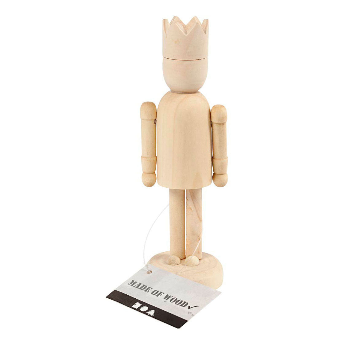 Creativ Firma Holzfigur mat Kroun, 13 cm