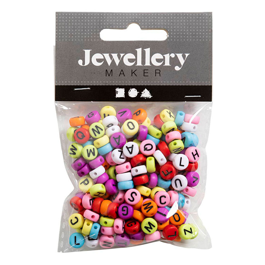 Creativ Company Round Letter Beads Colores, 25 gramos