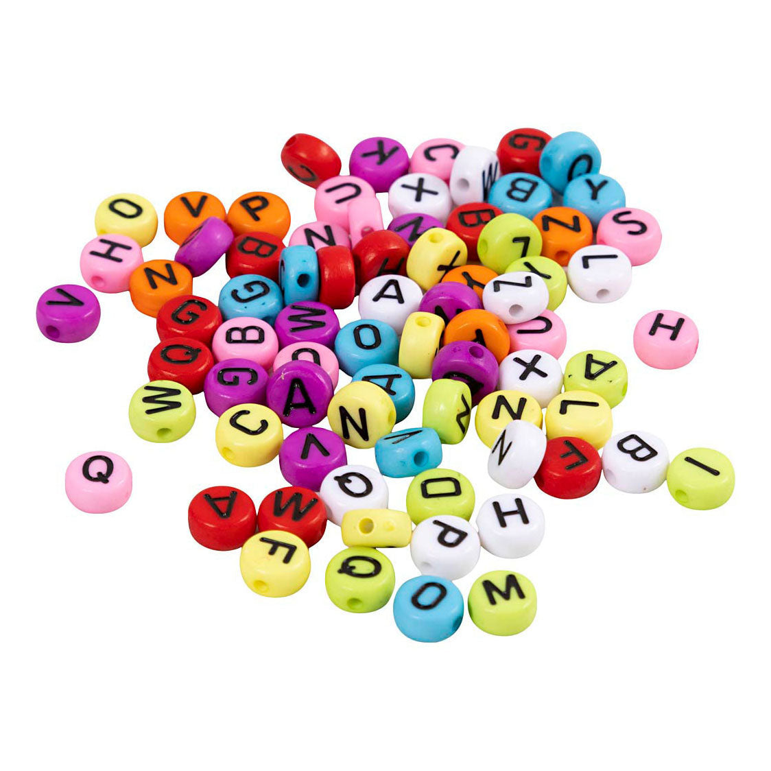 Creativ Company Round Letter Beads Colores, 25 gramos