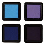 Creativ company stempelinkt blauw tinten paars, 4st.