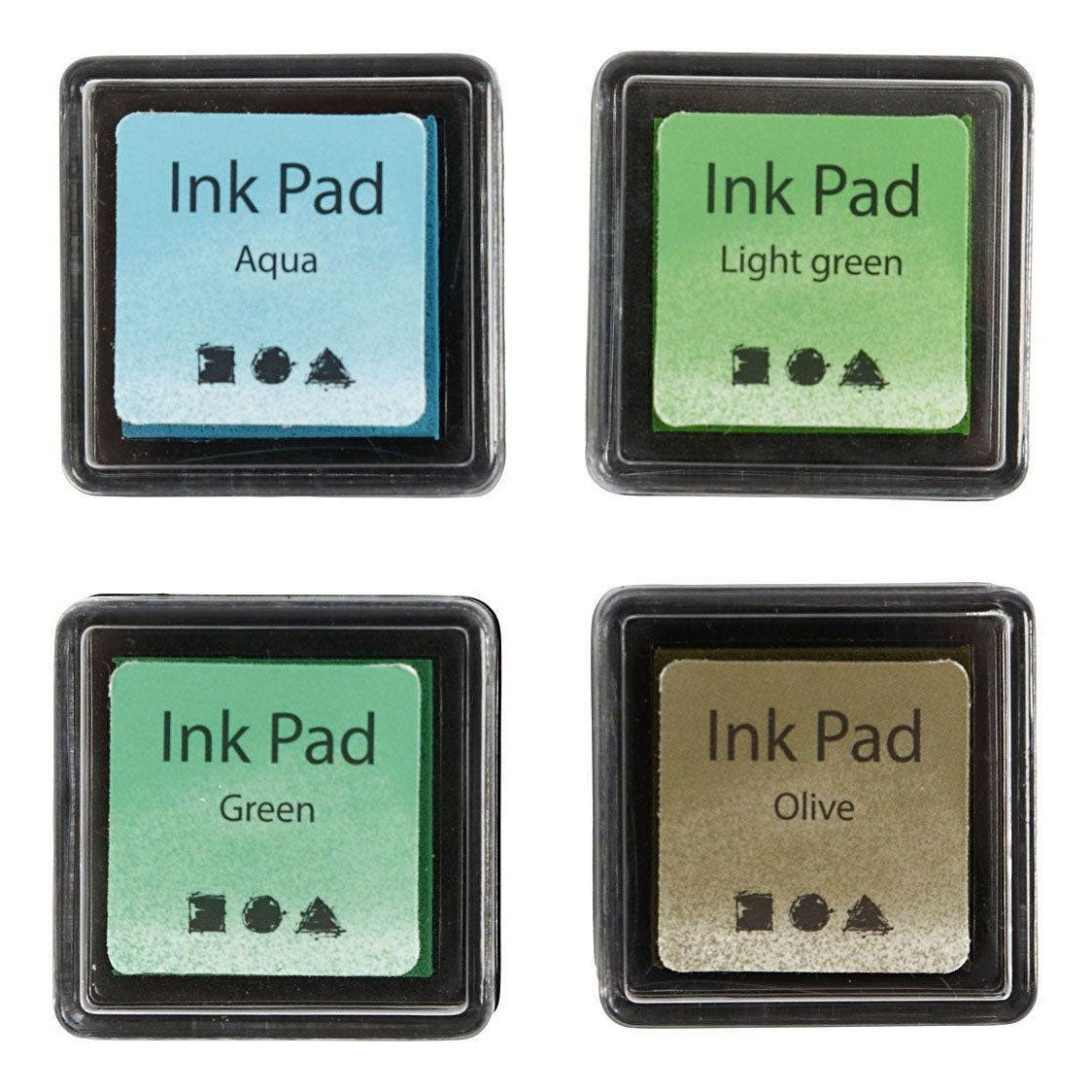 Creativ Company Stamp Ink Groene Tinten Olive Aqua, 4st.