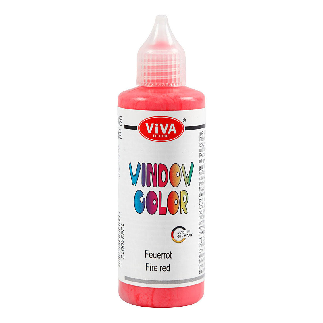 Creativ Company Window Color Sticker and Glass Paint Red, 90 ml