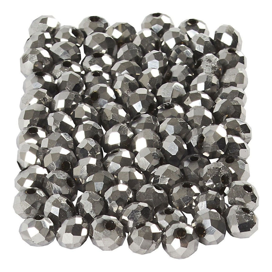 Creativ Company Facet Beads Metallic Gray, 100e.