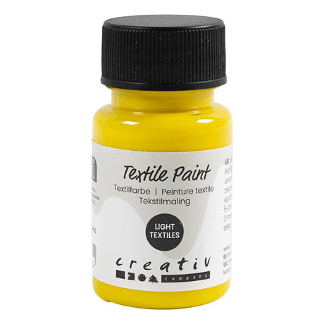 Creativ company textile color semi-dekkende textielverf - primair geel, 50ml