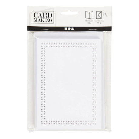 Creativ company kaarten om te borduren wit, set van 6