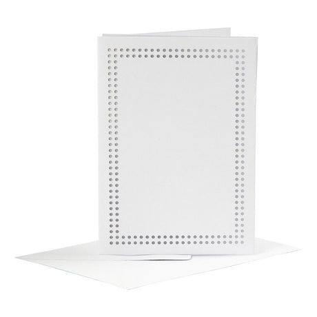Creativ company kaarten om te borduren wit, set van 6