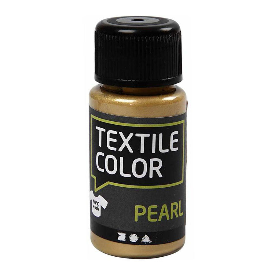 Creativ Company Tekstilfarge -Dekkende tekstilmaling Gold Pearl Pearl, 50 ml