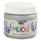 Creativ company mucki vingerverf - zilver metallic, 150ml