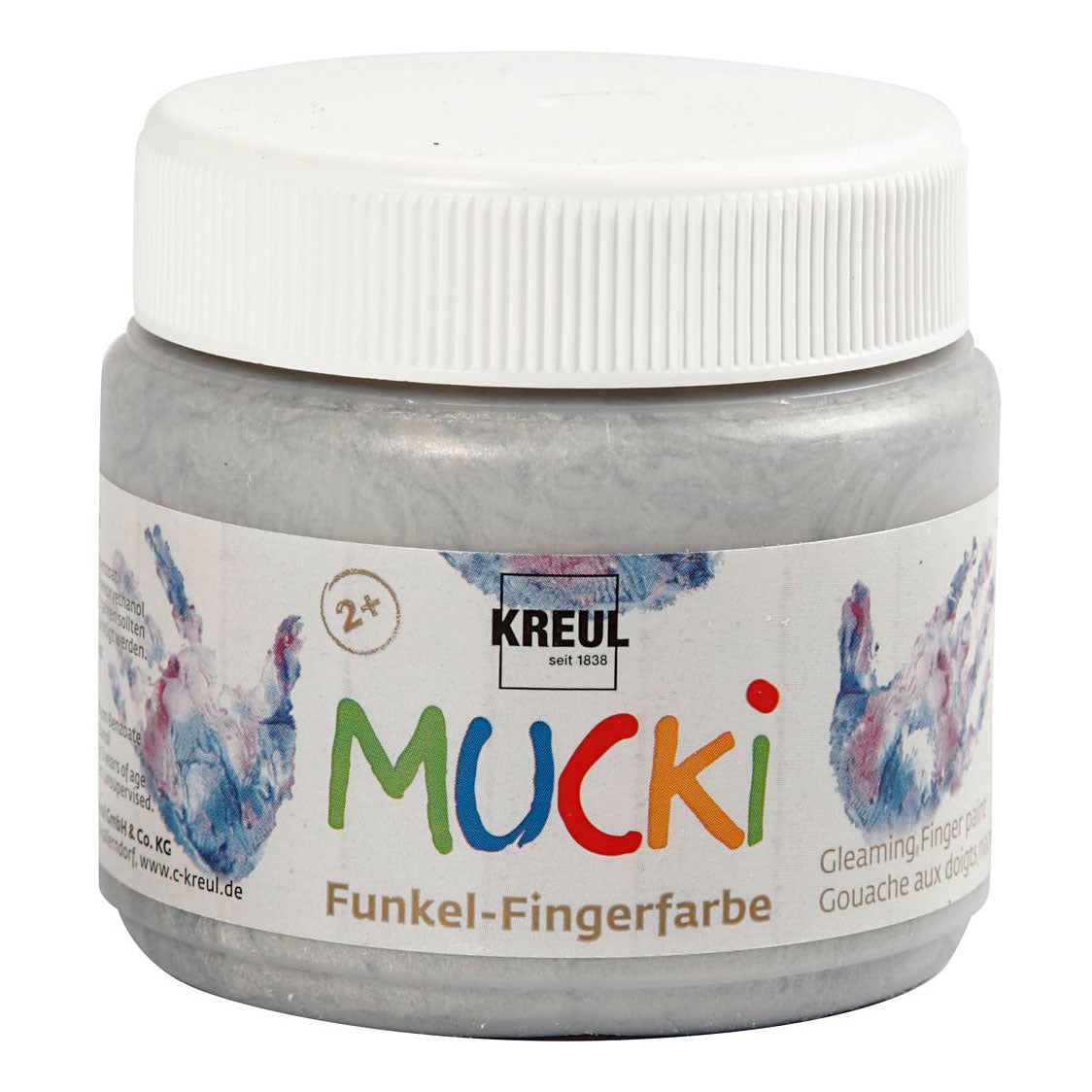 Creativ Company Mucki Finger Paint Silver Metallic, 150 ml