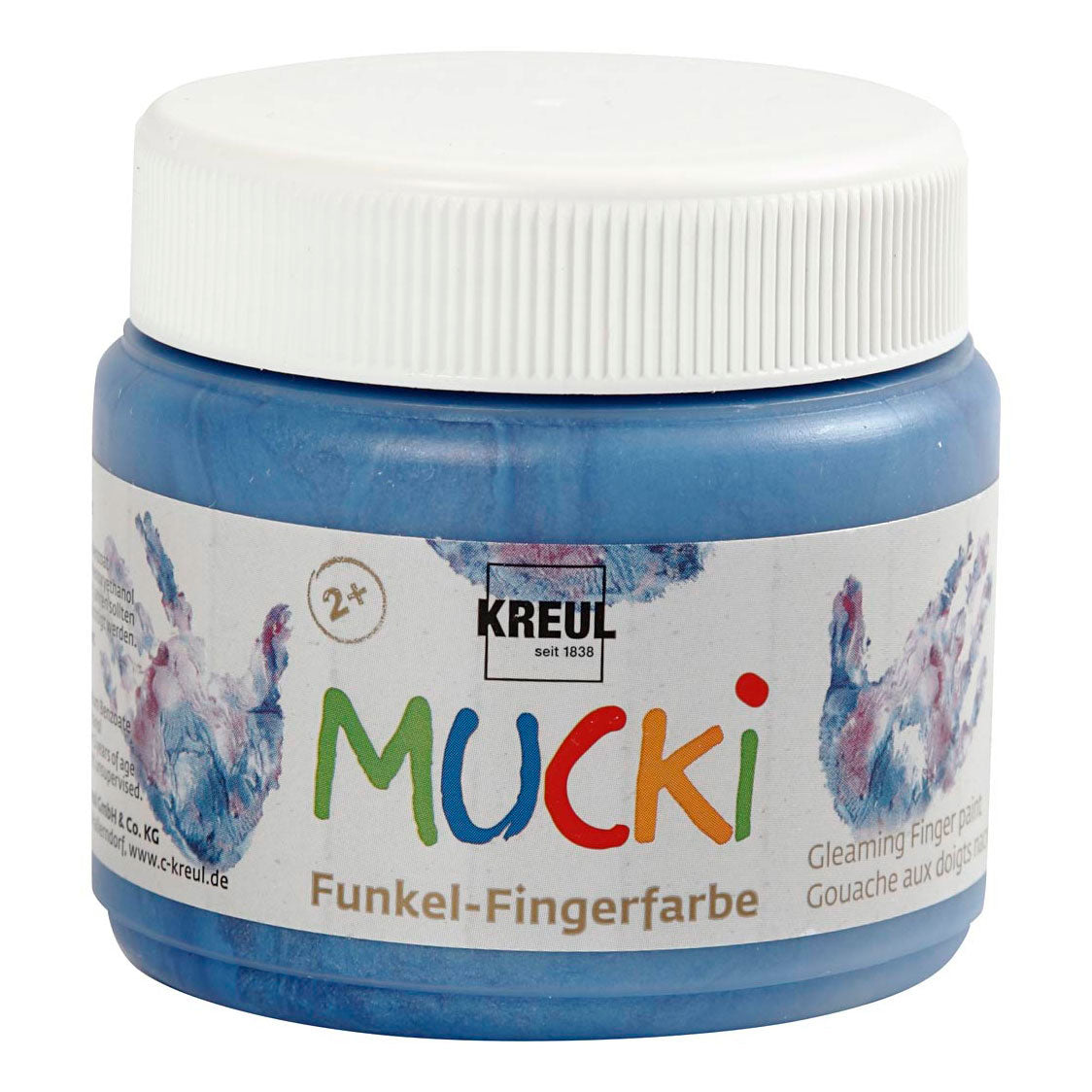 Creativ Company Mucki Finger Paint Blue Metallic, 150 ml