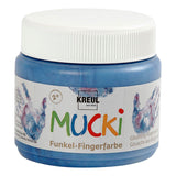 Creativ Company Mucki Finger Paint Blue Metallic, 150 ml